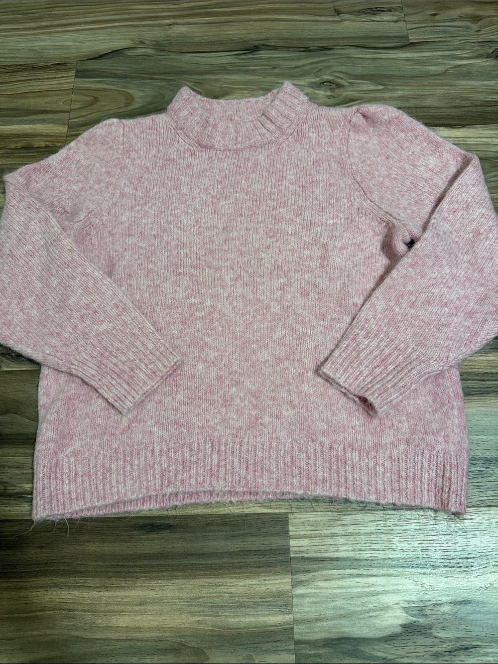 J CREW Mock Neck Sweater Supersoft Wool/Alpaca Blend Yarn Pink Heather Women XXL